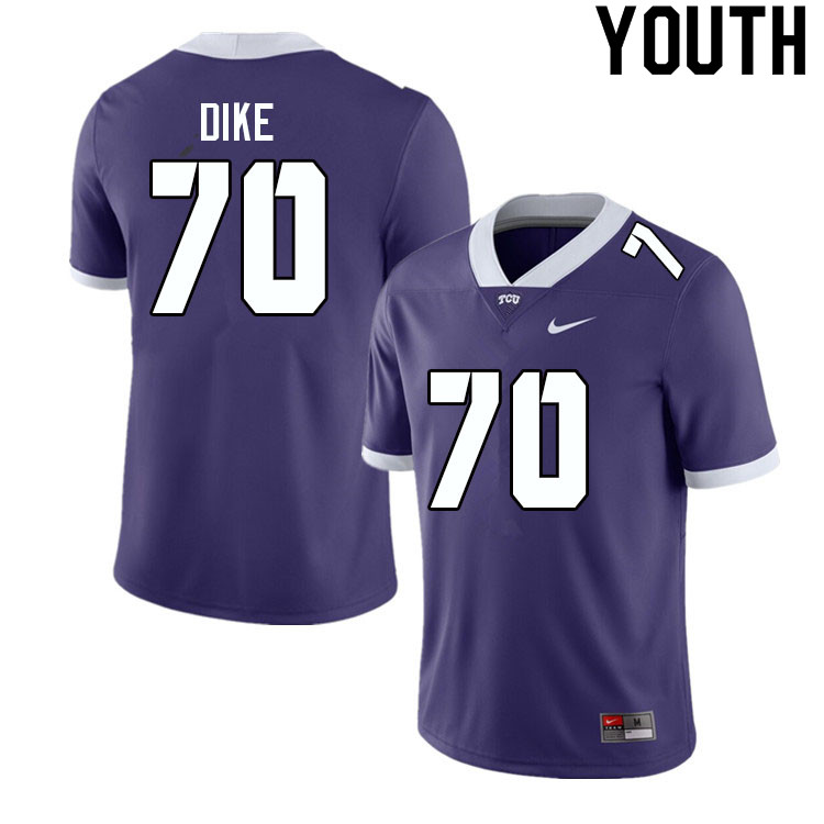 Youth #70 Kris Dike TCU Horned Frogs College Football Jerseys Sale-Purple - Click Image to Close